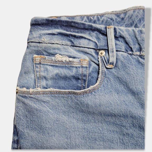 Good American Good Boy Twisted Slit Ankle Jeans Women's size 14 / 32 High Rise - Picture 7 of 16